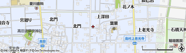 愛知県一宮市島村（下深田）周辺の地図