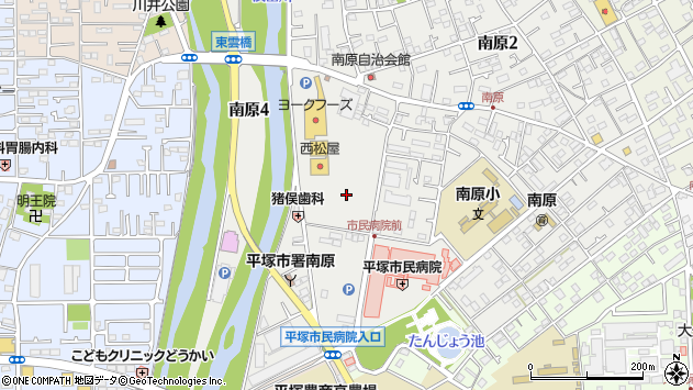 〒254-0065 神奈川県平塚市南原の地図