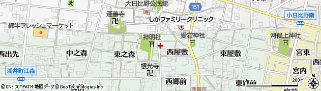 愛知県一宮市浅井町西海戸新田周辺の地図