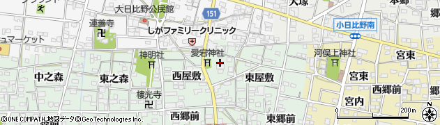 愛知県一宮市浅井町西海戸形人周辺の地図