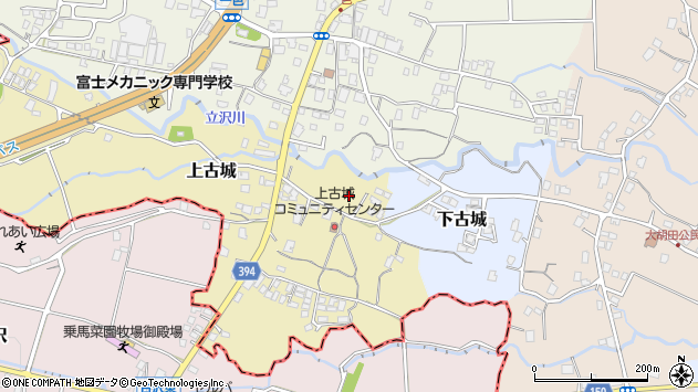 〒410-1323 静岡県駿東郡小山町上古城の地図