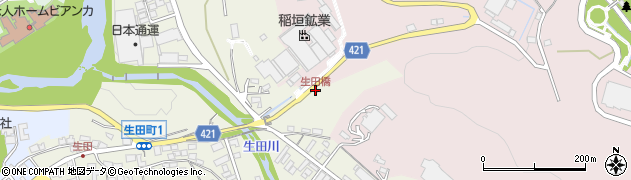 生田橋周辺の地図