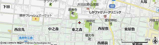 愛知県一宮市浅井町江森東之森44周辺の地図