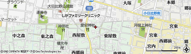 愛知県一宮市浅井町西海戸形人394周辺の地図