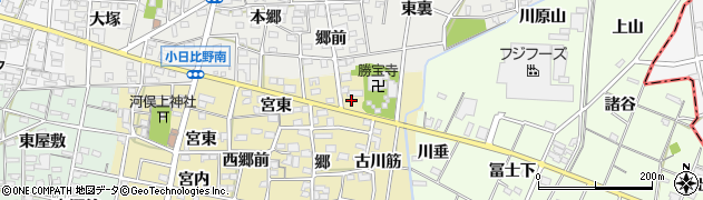 愛知県一宮市浅井町河端（郷裏）周辺の地図
