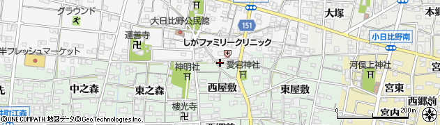 愛知県一宮市浅井町西海戸形人384周辺の地図