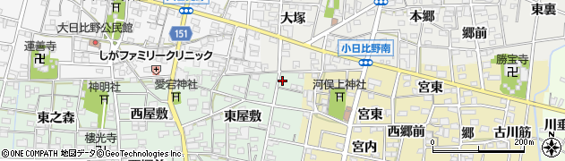 愛知県一宮市浅井町西海戸東屋敷13周辺の地図