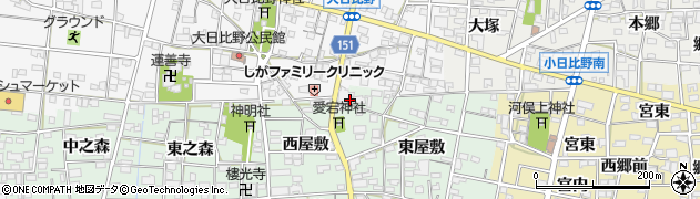 愛知県一宮市浅井町西海戸形人398周辺の地図