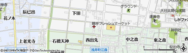 愛知県一宮市浅井町大日比野下田88周辺の地図