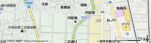愛知県一宮市木曽川町外割田二の通り27周辺の地図