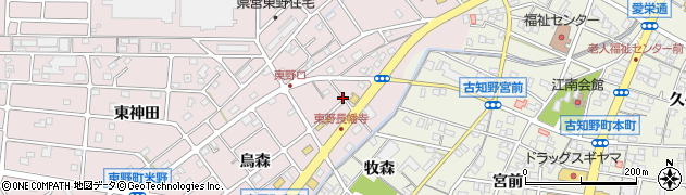 愛知県江南市東野町長幡寺周辺の地図