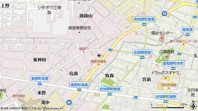 〒483-8416 愛知県江南市東野町長幡寺の地図