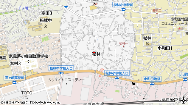 〒253-0017 神奈川県茅ヶ崎市松林の地図