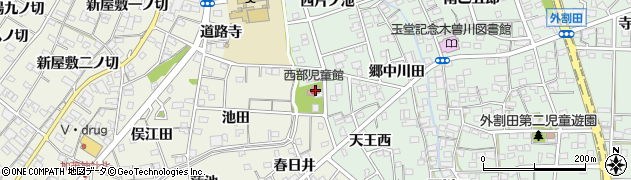 一宮市役所　外割田児童館周辺の地図