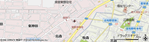 愛知県江南市東野町長幡寺7周辺の地図