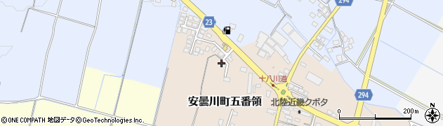 滋賀県高島市安曇川町五番領175周辺の地図