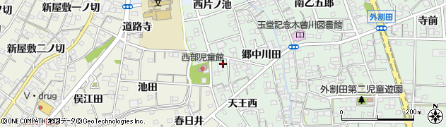 愛知県一宮市木曽川町外割田西郷西周辺の地図