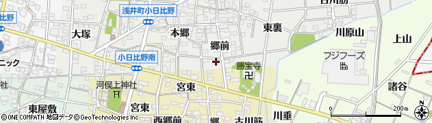 愛知県一宮市浅井町小日比野郷前25周辺の地図