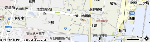愛知県犬山市羽黒新田（中島）周辺の地図