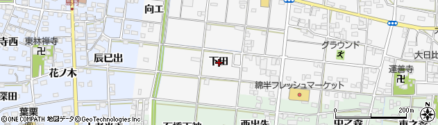 愛知県一宮市浅井町大日比野下田周辺の地図