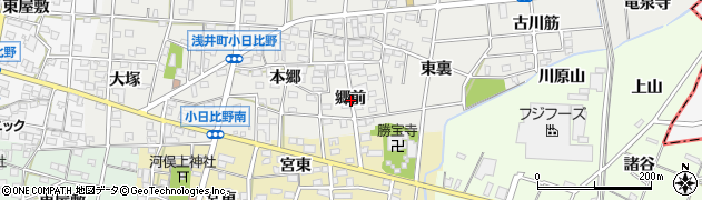 愛知県一宮市浅井町小日比野郷前周辺の地図