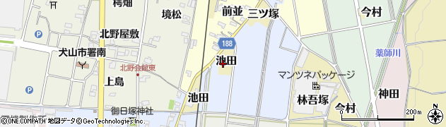 愛知県犬山市池田41周辺の地図