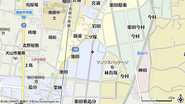 〒484-0879 愛知県犬山市楽田三ツ塚の地図
