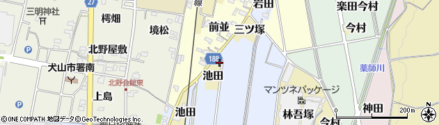 愛知県犬山市池田11周辺の地図