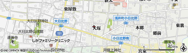 愛知県一宮市浅井町小日比野大塚18周辺の地図