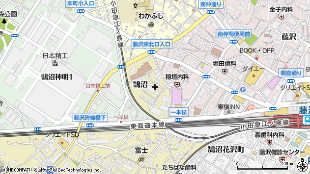 〒251-0022 神奈川県藤沢市鵠沼の地図