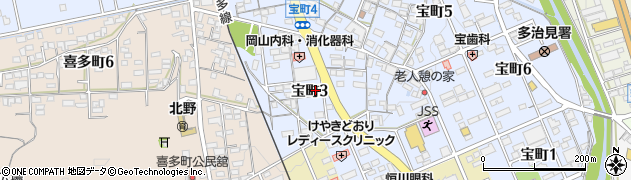 岐阜県多治見市宝町3丁目周辺の地図
