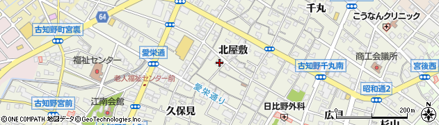愛知県江南市古知野町北屋敷167周辺の地図
