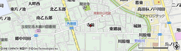 愛知県一宮市木曽川町外割田（寺前）周辺の地図