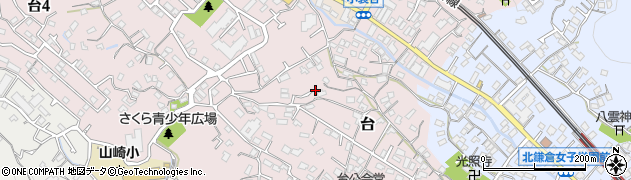 神奈川県鎌倉市台1450周辺の地図