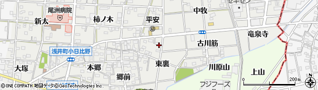 愛知県一宮市浅井町小日比野（地庄）周辺の地図