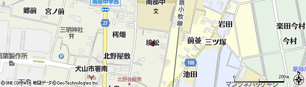 愛知県犬山市羽黒新田境松周辺の地図