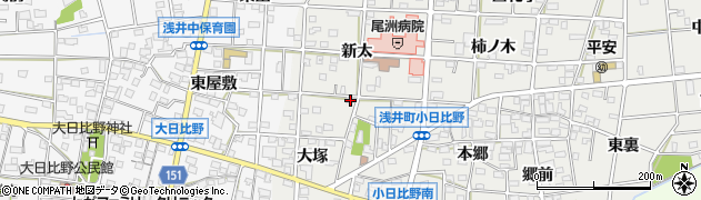 愛知県一宮市浅井町小日比野大塚6周辺の地図