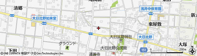 愛知県一宮市浅井町大日比野（北流）周辺の地図