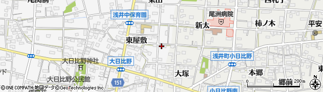 愛知県一宮市浅井町大日比野東屋敷20周辺の地図
