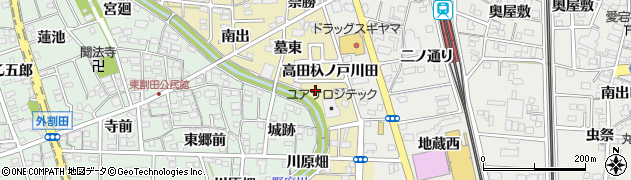 愛知県一宮市木曽川町内割田（古川筋）周辺の地図
