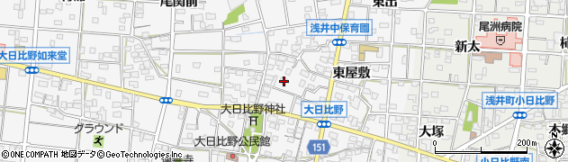 愛知県一宮市浅井町大日比野東屋敷2369周辺の地図