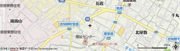 愛知県江南市古知野町花霞206周辺の地図
