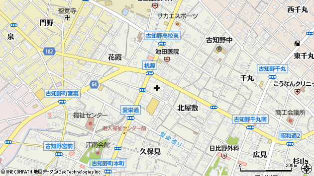 〒483-8271 愛知県江南市古知野町桃源の地図