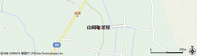 岐阜県恵那市山岡町釜屋周辺の地図