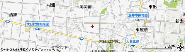 愛知県一宮市浅井町大日比野周辺の地図