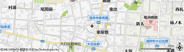 愛知県一宮市浅井町大日比野東屋敷2382周辺の地図