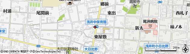 愛知県一宮市浅井町大日比野東屋敷2391周辺の地図