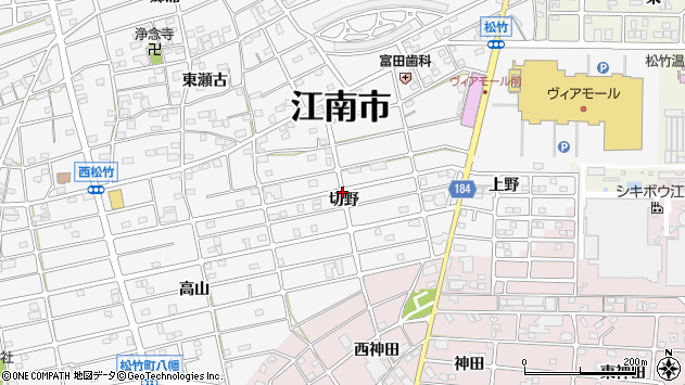 〒483-8351 愛知県江南市松竹町切野の地図