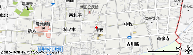 愛知県一宮市浅井町小日比野周辺の地図