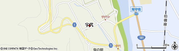 鳥取県西伯郡伯耆町宇代周辺の地図